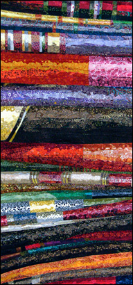 Stacked - Fabric Collage Art